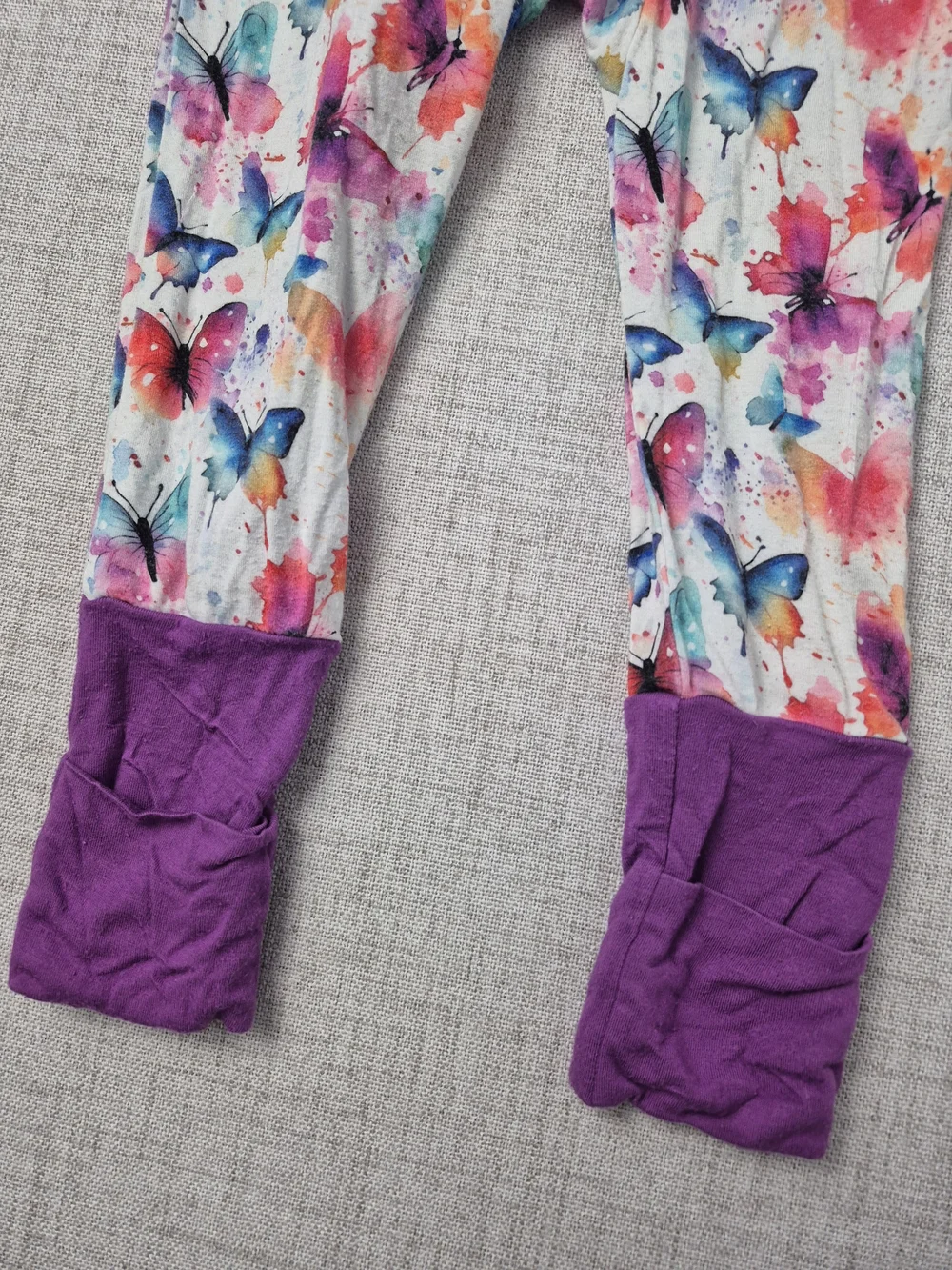 Bamboo Watercolor Butterfly Zip One Piece Romper Pajamas 18-24M